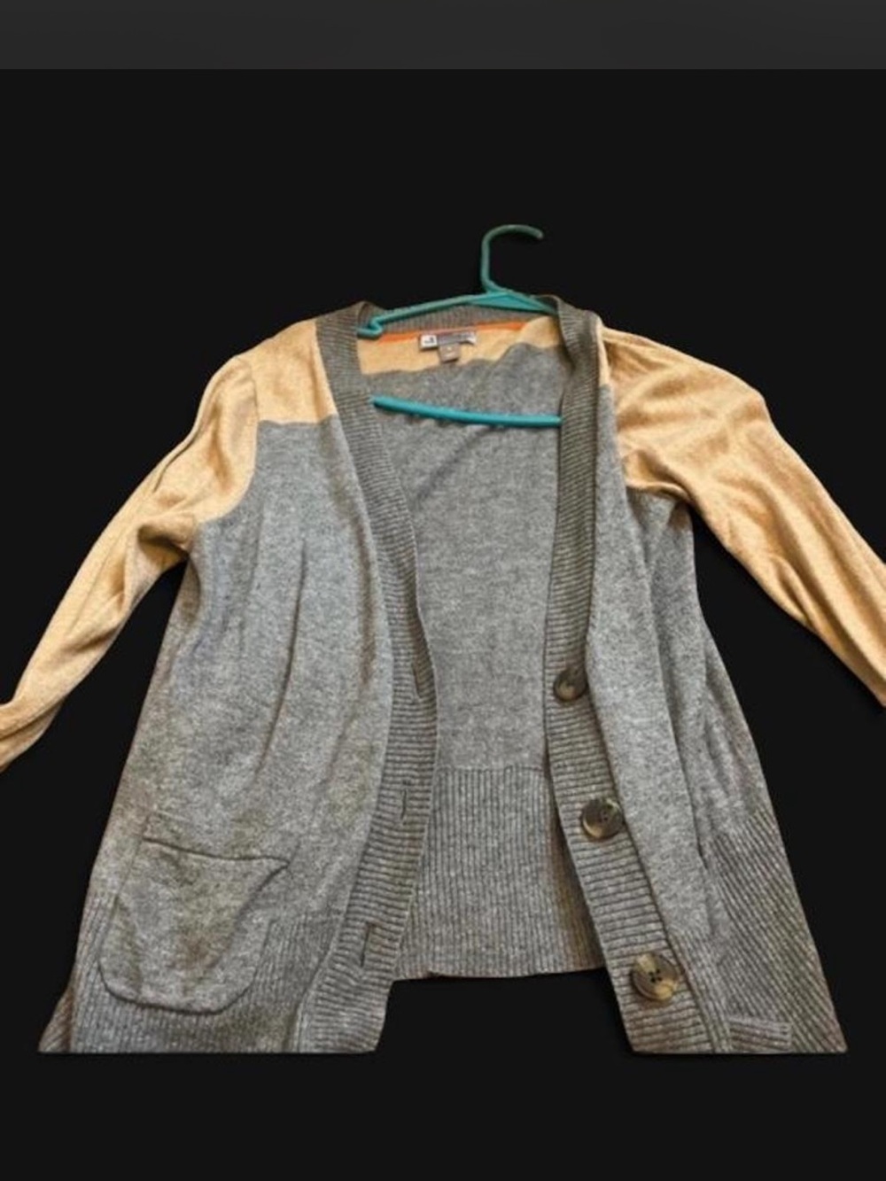 jcpenney Two-Tone Button Cardigan - Gray and Camel